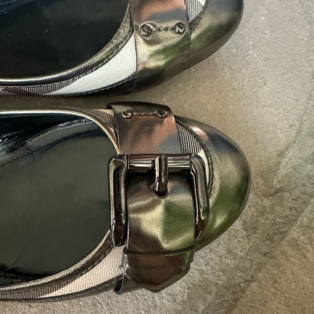 Burberry Plaid and Metallic Flats - Picture 6 of 9
